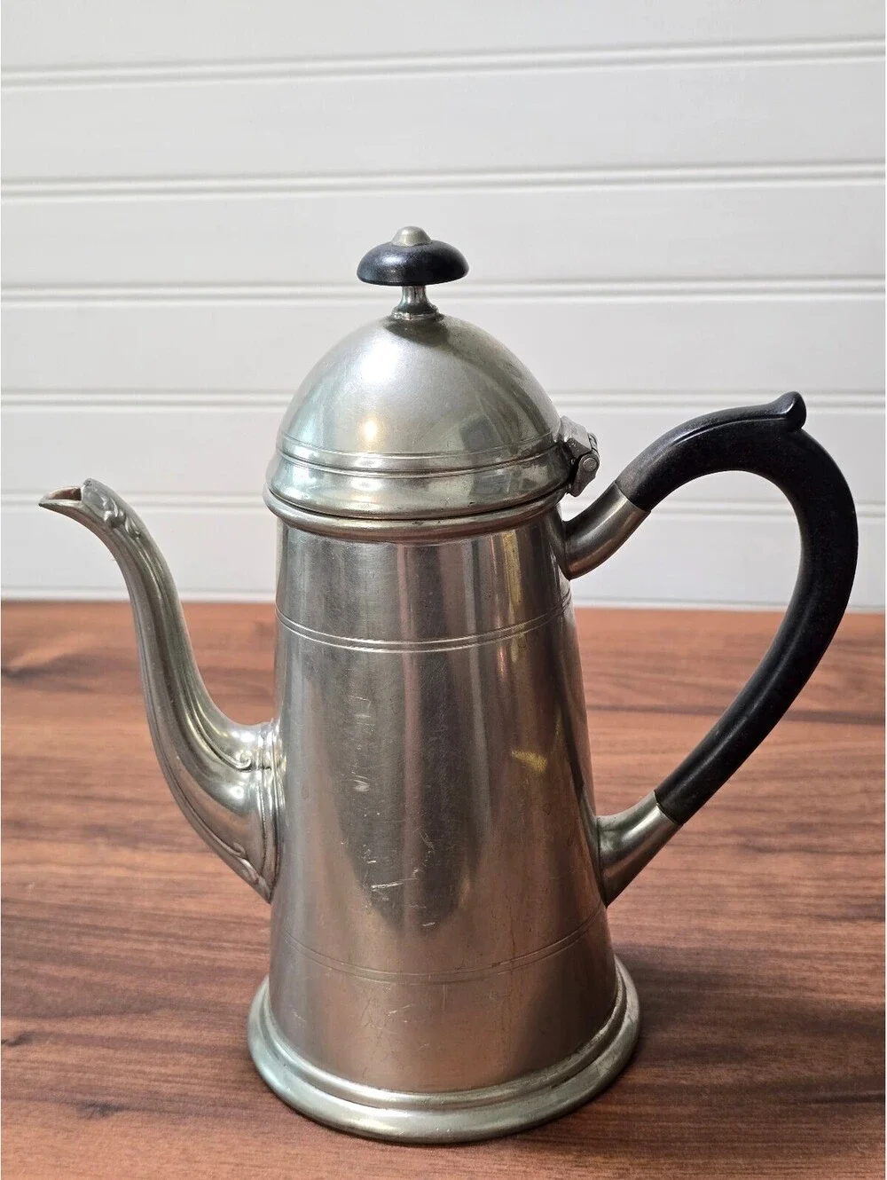 Vintage Gentry Pewter Coffee Pot 521 Sheffield England Lidded Tea Pitcher